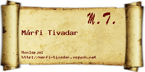 Márfi Tivadar névjegykártya