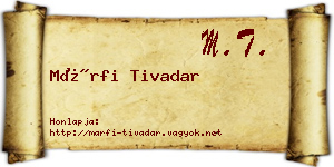 Márfi Tivadar névjegykártya